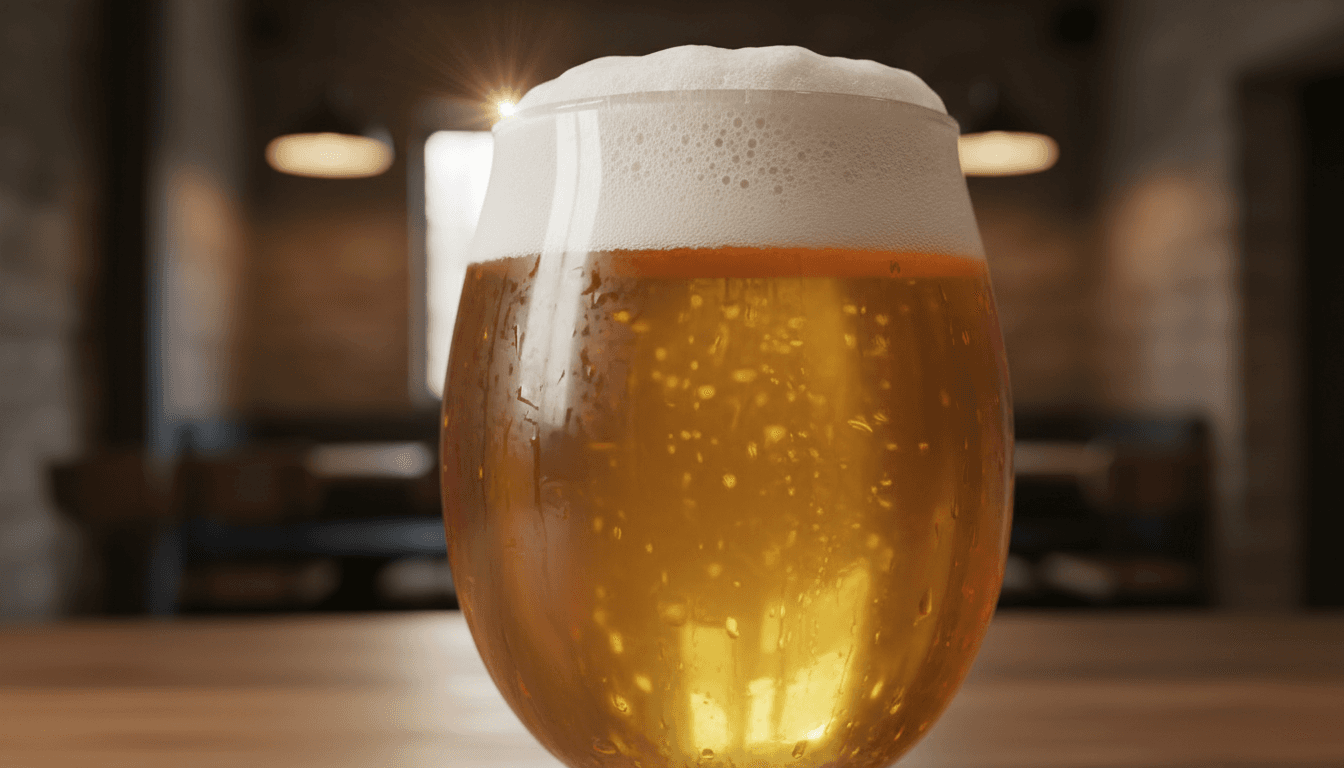Birra Bionda servita fredda nel bicchiere