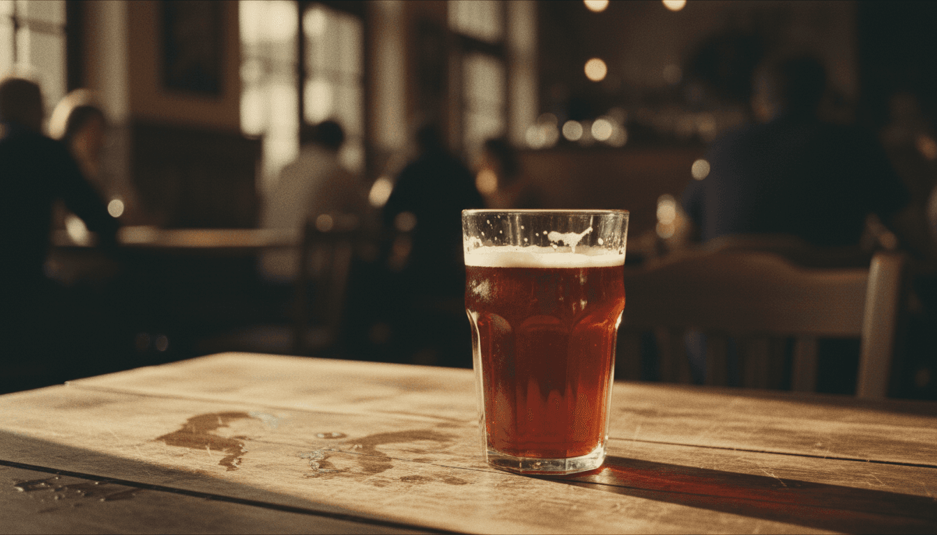 Birra Rossa in bicchiere con tonalità ambrata profonda