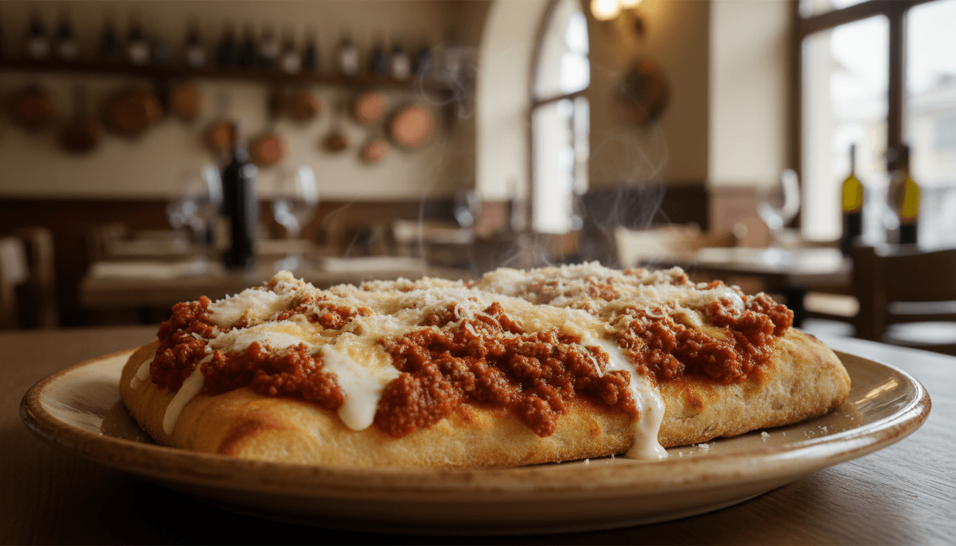 Focaccia Bolognese con ragù e formaggio