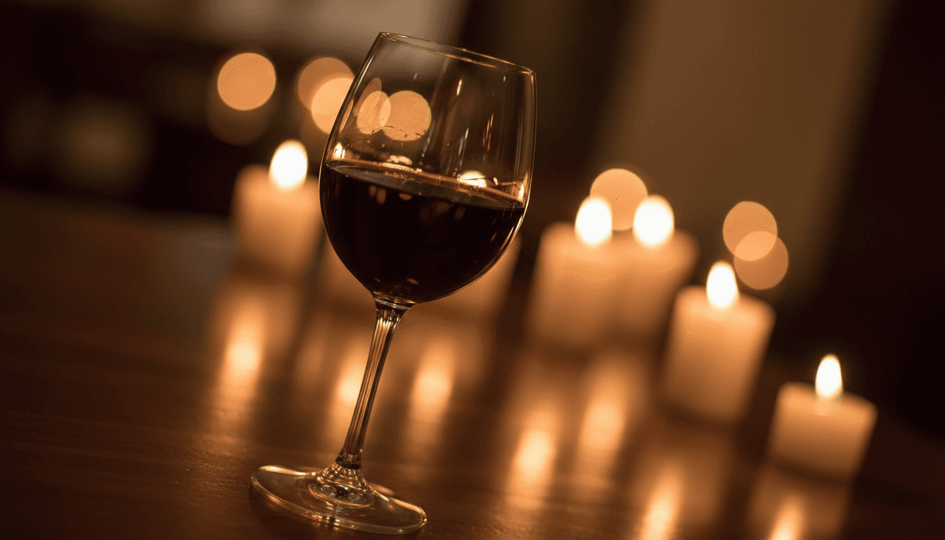 Calice di vino rosso servito al ristorante