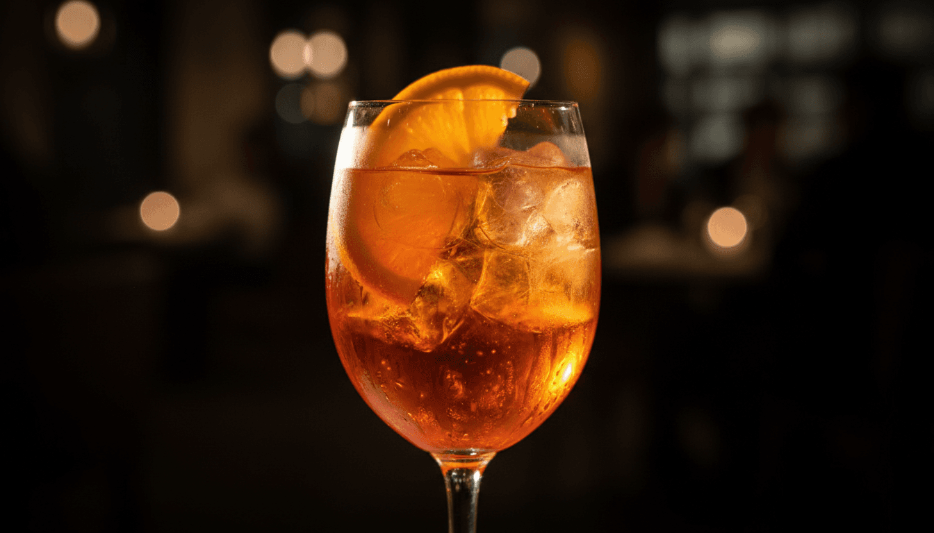 Spritz Aperol con ghiaccio e fetta d'arancia